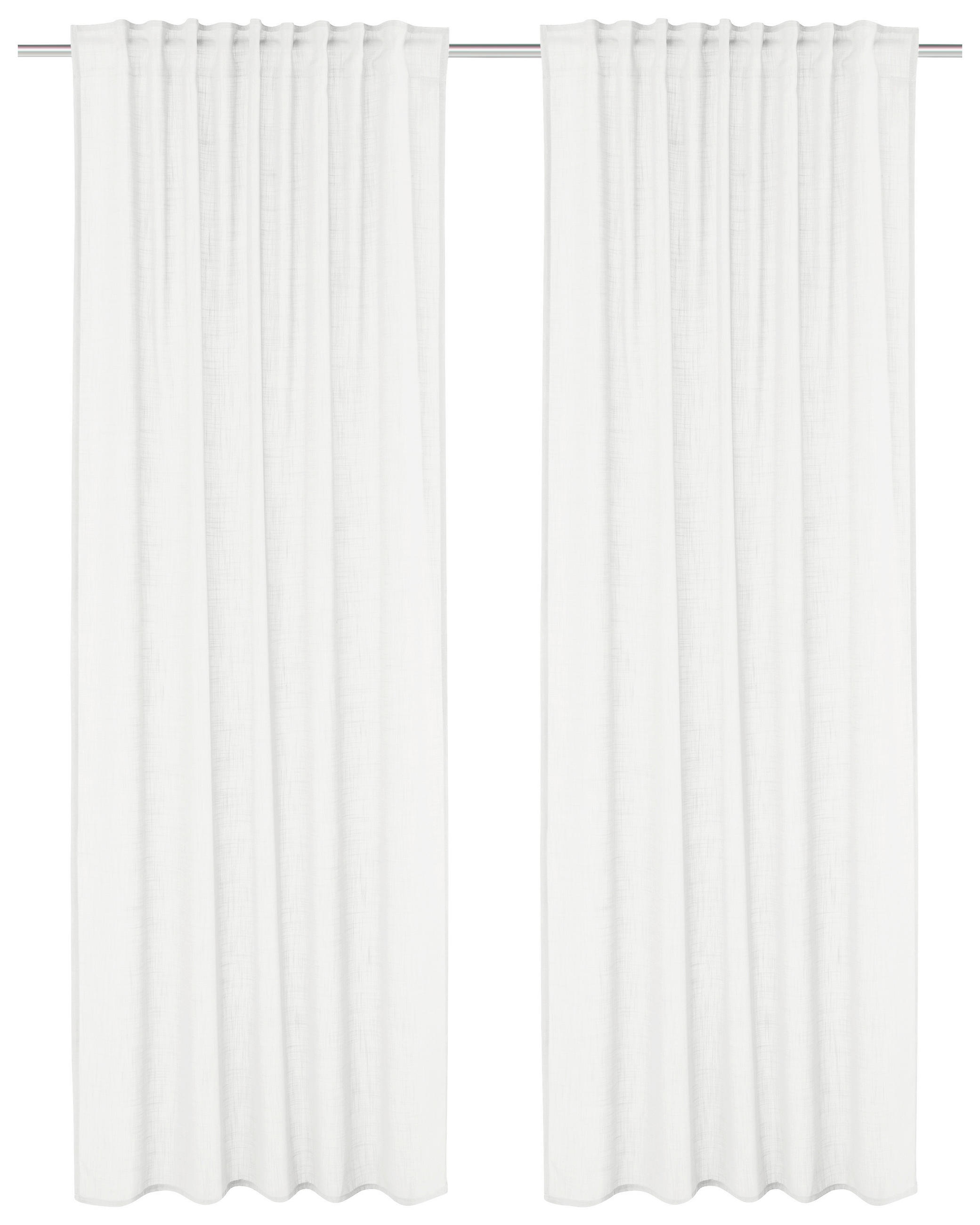 FERTIGVORHANG  halbtransparent   140/160 cm 2 Stück  - Weiß, Basics, Textil (140/160cm) - HOMEBasics