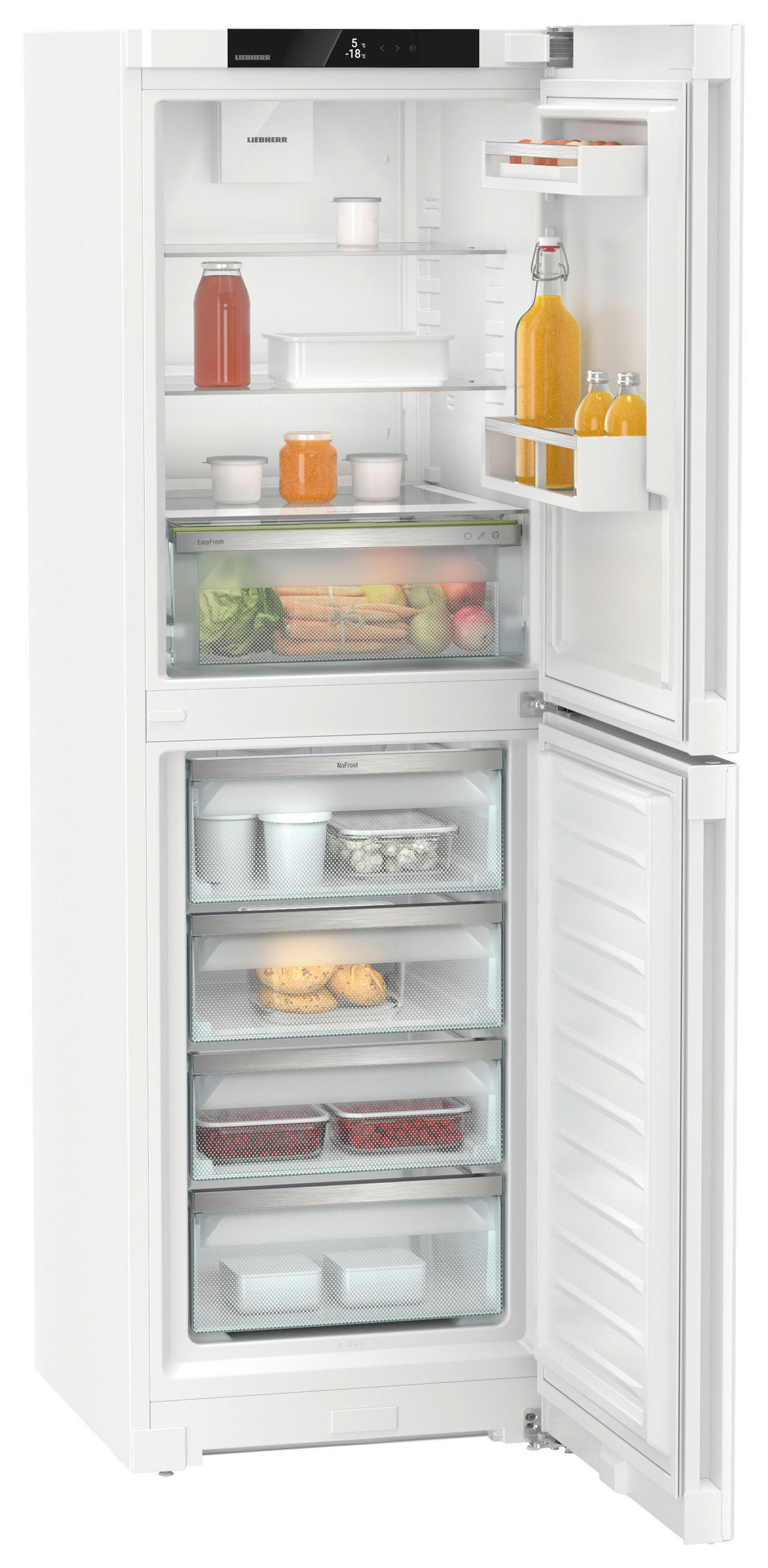 KÜHL-GEFRIER-KOMBINATION 59,7/185,5/67,5 cm CND5204  - Weiß, Basics, Glas/Kunststoff (59,7/185,5/67,5cm) - Liebherr