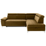 ECKSOFA in Samt Gelb  - Chromfarben/Gelb, KONVENTIONELL, Textil/Metall (271/206cm) - Carryhome