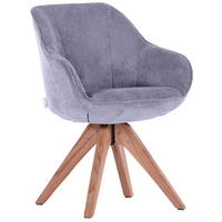 ARMLEHNSTUHL  in Cord  - Eichefarben/Hellgrau, LIFESTYLE, Holz/Textil (60/83/65cm) - home24