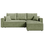 ECKSOFA in Cord Olivgrün  - Schwarz/Olivgrün, KONVENTIONELL, Kunststoff/Textil (232/143cm) - Carryhome