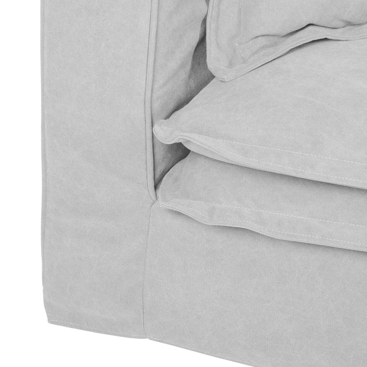 ECKSOFA Webstoff Hellgrau  - Hellgrau/Schwarz, Design, Kunststoff/Textil (222/238cm) - P & B
