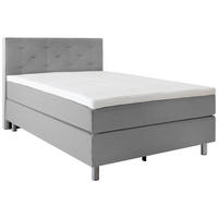 BOXSPRINGBETT 120/200 cm  Hellgrau  - Hellgrau/Alufarben, Konventionell, Textil/Metall (120/200cm) - Welnova