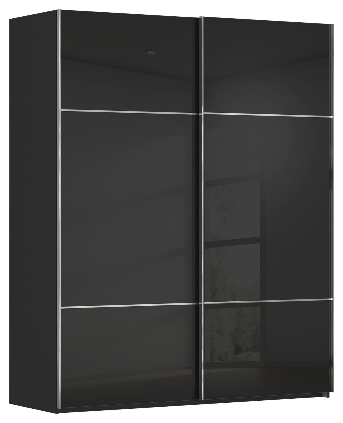 SCHWEBETÜRENSCHRANK in Schwarz  - Chromfarben/Schwarz, Konventionell, Glas/Holzwerkstoff (162/223/68cm) - Novel