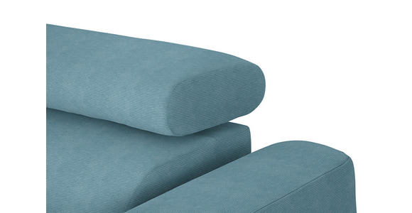 ECKSOFA in Feincord Türkis 205/280 cm - Türkis/Schwarz, Design, Textil/Metall (205/280cm) - Xora