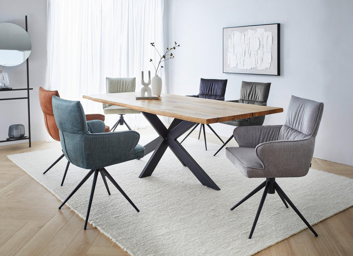ARMLEHNSTUHL  in Eisen Velours  - Hellgrau/Schwarz, Design, Textil/Metall (58/91/62cm) - Dieter Knoll