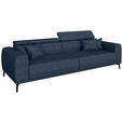 BIGSOFA Webstoff Dunkelblau  - Schwarz/Dunkelblau, KONVENTIONELL, Textil/Metall (280/80/110cm) - Carryhome
