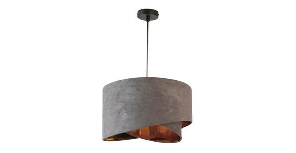 HÄNGELEUCHTE 45/130 cm  - Goldfarben/Grau, Trend, Textil/Metall (45/130cm) - Novel