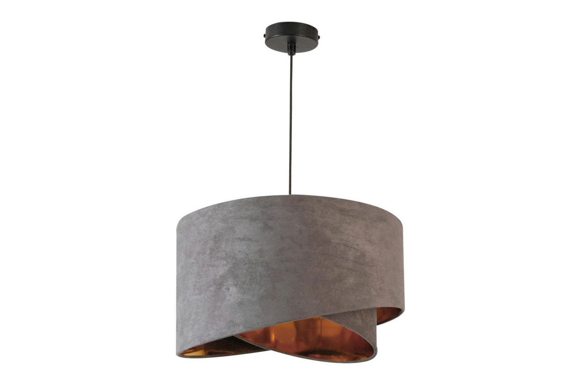 ZÁVESNÉ SVIETIDLO, 45/130 cm  - sivá/zlatá, Trend, kov/textil (45/130cm) - Novel