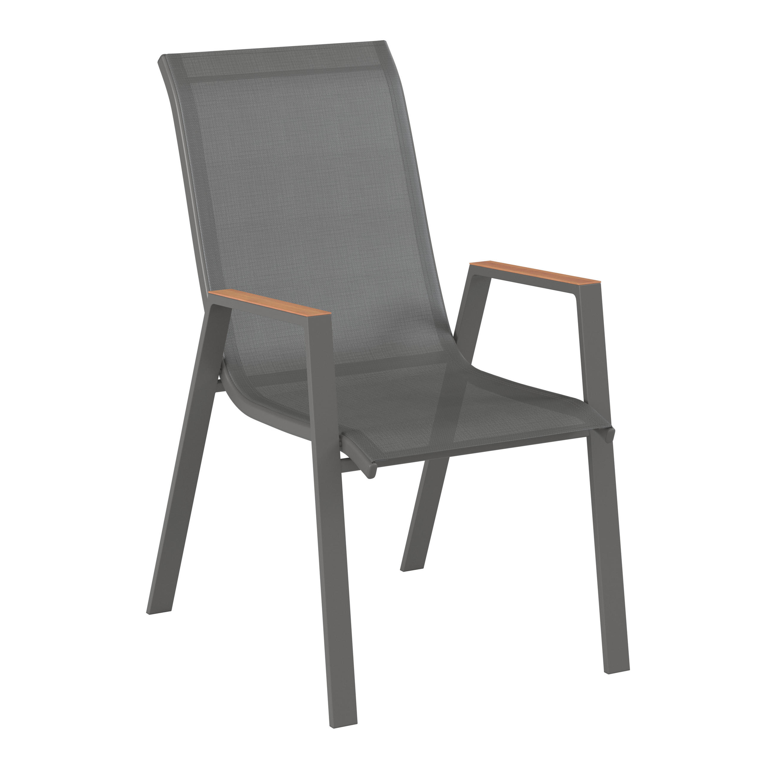 STAPELSESSEL Stahl Anthrazit, Naturfarben  - Anthrazit/Naturfarben, MODERN, Textil/Metall (54/90/72cm) - Ambia Garden