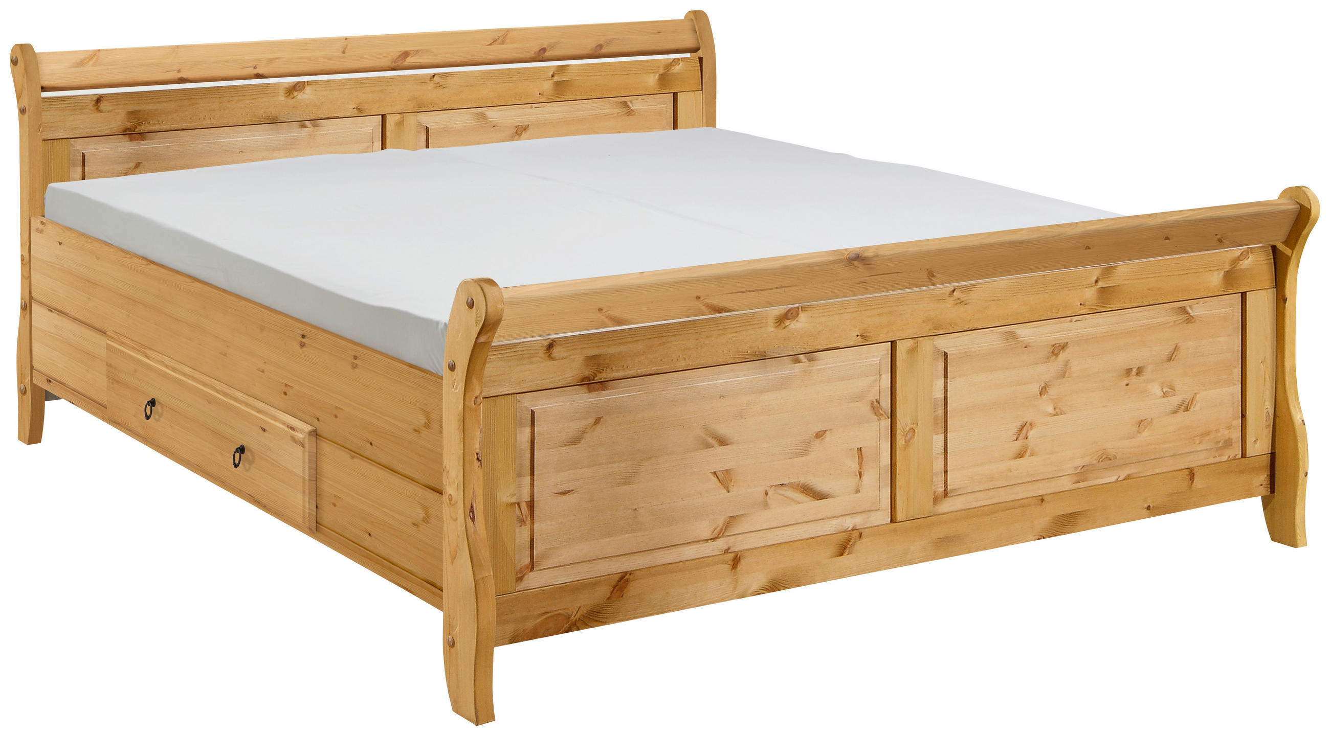 BETT 180/200 cm  in Laugenfarbig  - Laugenfarbig, ROMANTIK / LANDHAUS, Holz (180/200cm) - Boxxx