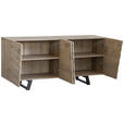 SIDEBOARD 160/75/42 cm  in Eichefarben  - Eichefarben/Schwarz, LIFESTYLE, Holzwerkstoff/Metall (160/75/42cm) - Carryhome