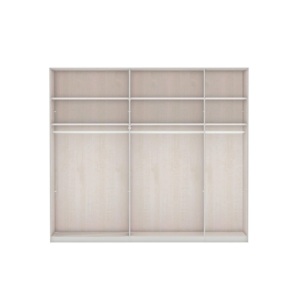 Thumbnail - Novel Kleiderschrank, Grau, Metall, 6 Fächer, 250x216x58 cm, Typenauswahl, Beimöbel erhältlich, in verschiedenen Holzart...