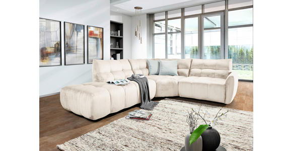 ECKSOFA Beige Flachgewebe  - Beige/Schwarz, MODERN, Kunststoff/Textil (275/235cm) - Landscape