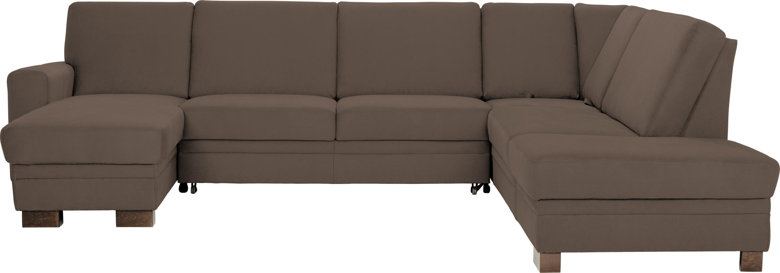 WOHNLANDSCHAFT Hellbraun  - Hellbraun/Braun, Design, Holz/Textil (163/319/241cm) - Beldomo System