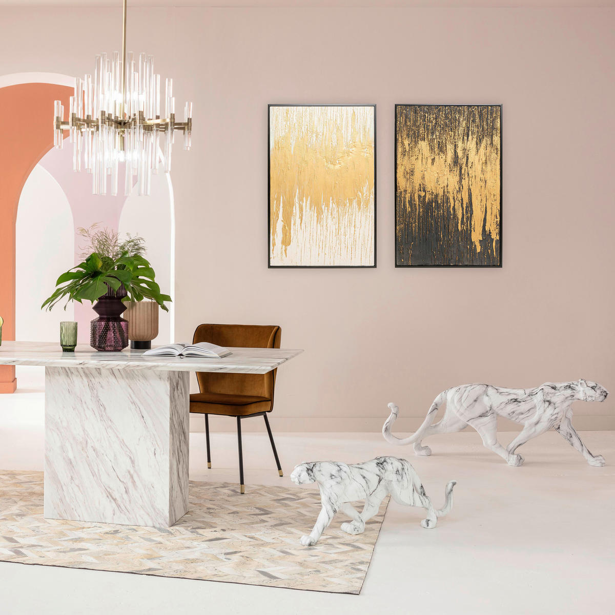 BILD Abstraktes  - Goldfarben/Schwarz, Design, Holz/Kunststoff (80/120/4cm) - Kare-Design