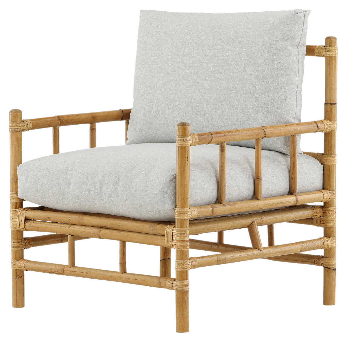LOUNGESESSEL in Holz Hellbraun  - Hellbraun, KONVENTIONELL, Holz/Textil (78/88/77cm) - Gardenson