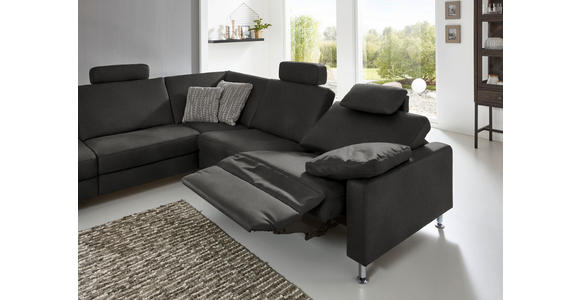 ECKSOFA  in Mikrofaser Anthrazit  242/275 cm  - Anthrazit/Alufarben, Design, Textil/Metall (242/275cm) - Dieter Knoll
