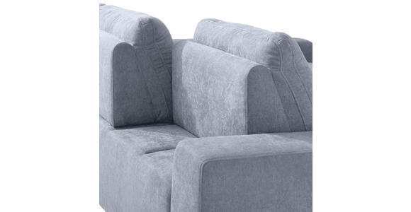 ECKSOFA in Flachgewebe Grau  - Grau, Design, Textil/Metall (260/188cm) - Hom`in