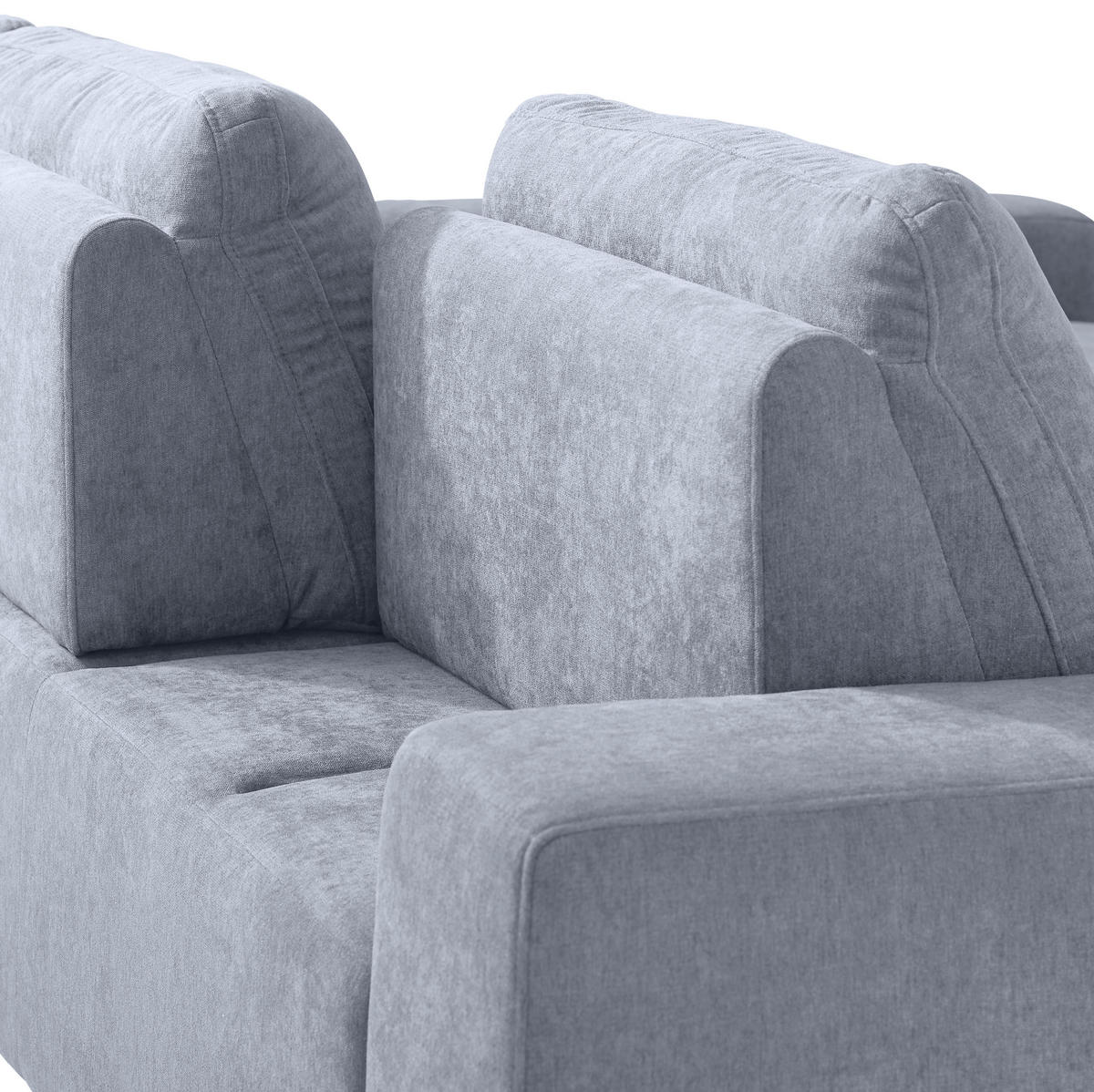 HÖRNSOFFA i flatväv grå  - grå, Design, metall/textil (260/188cm) - Hom`in