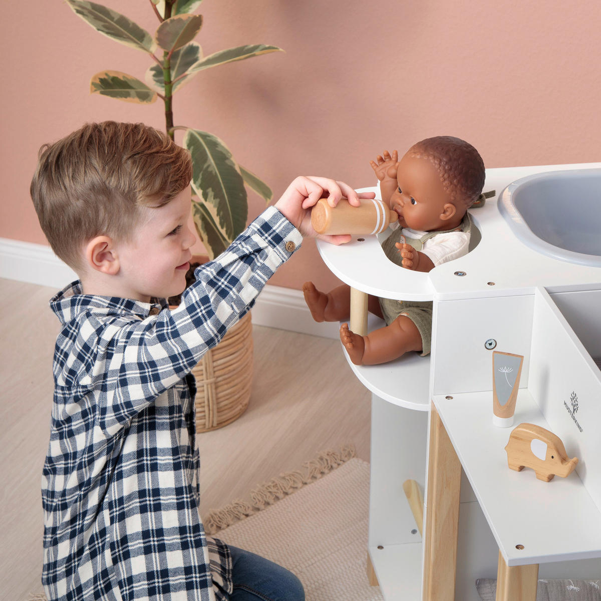 PUPPENWICKELKOMMODE VIOLA  - Naturfarben/Weiß, Basics, Holz/Holzwerkstoff (70/60/87cm) - MUSTERKIND