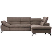 ECKSOFA in Mikrofaser Taupe  - Taupe/Schwarz, Design, Kunststoff/Textil (279/210cm) - Livetastic