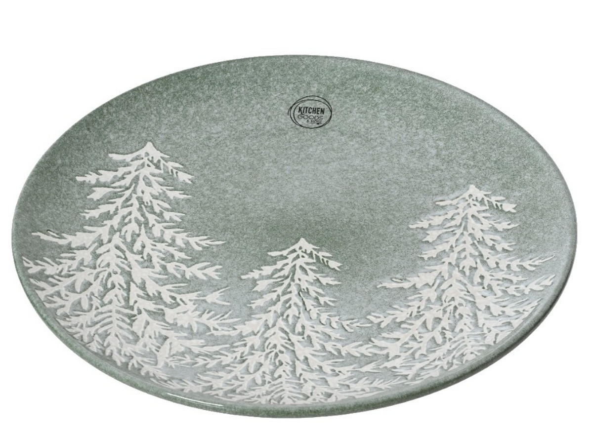 KUCHENTELLER Grün  - Grün, Basics, Stein (27,00/27,00/2,90cm) - X-Mas