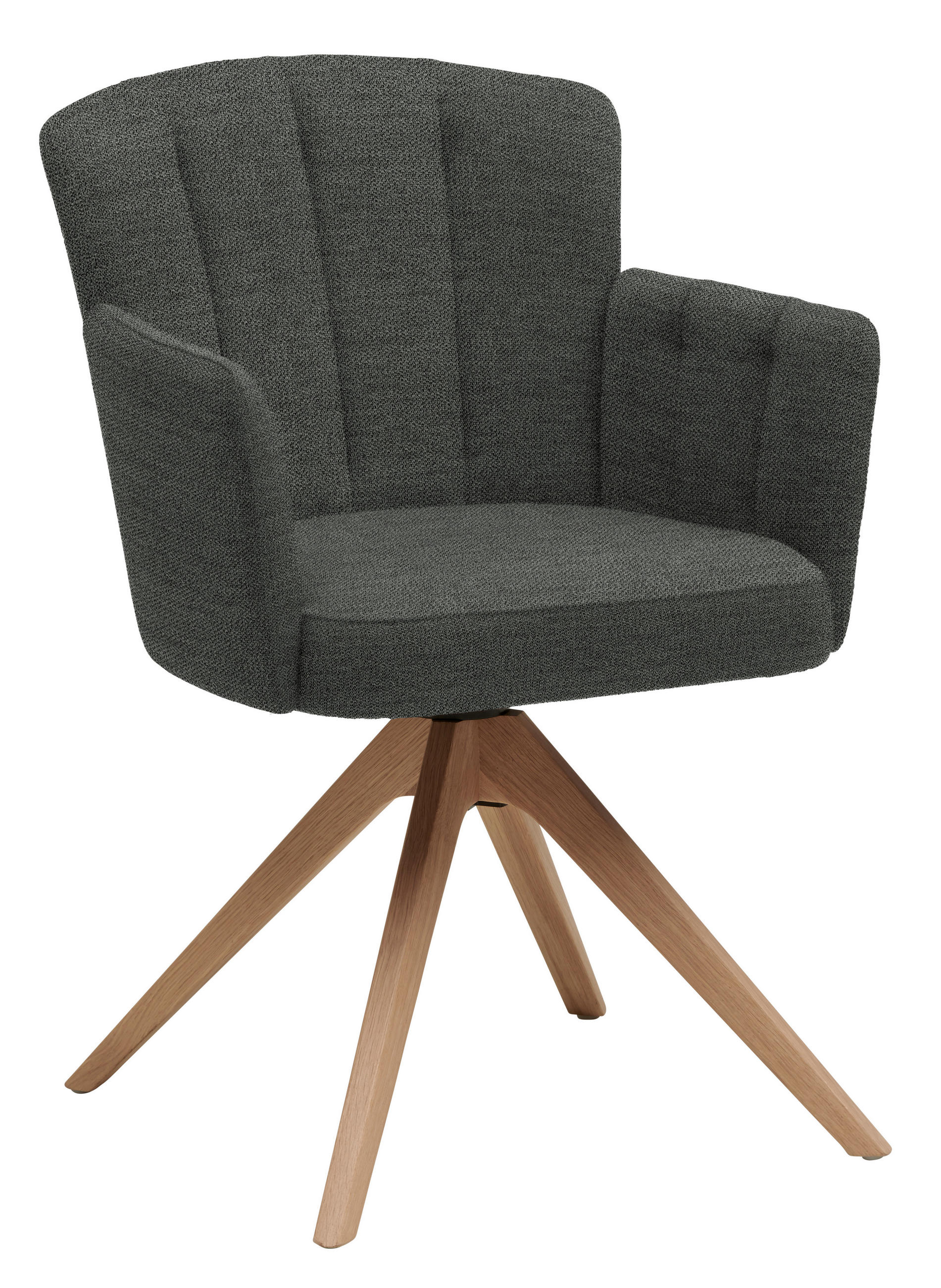 ARMLEHNSTUHL Struktur  - Wildeiche/Hellgrau, Design, Holz/Textil (58/83/62cm) - Venjakob