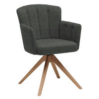 ARMLEHNSTUHL Struktur  - Wildeiche/Hellgrau, Design, Holz/Textil (58/83/62cm) - Venjakob