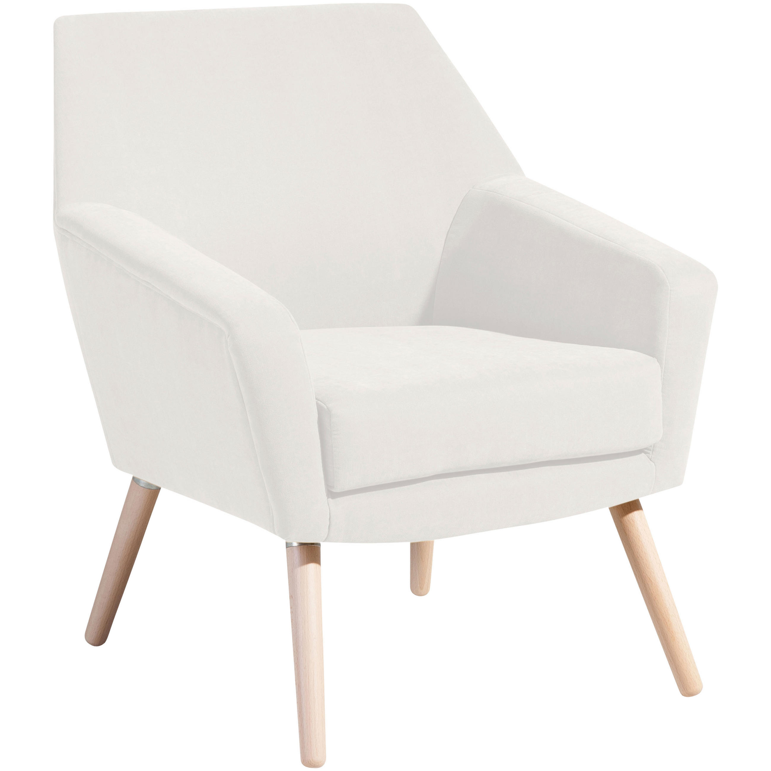 SESSEL in Velours Creme  - Buchefarben/Creme, Design, Holz/Textil (67/81/71cm) - Max Winzer
