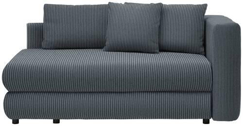 RÉCAMIERE Grau Cord  - Schwarz/Grau, Design, Kunststoff/Textil (171/71-88/93cm) - Cantus