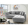 ECKSOFA Grau Mikrofaser  - Chromfarben/Grau, Design, Textil (250/190cm) - Livetastic