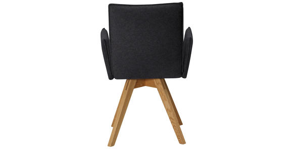 ARMLEHNSTUHL  Stoffauswahl, Typenauswahl Lederlook  - Eichefarben/Schwarz, KONVENTIONELL, Holz/Textil (60/91/61cm) - Moderano