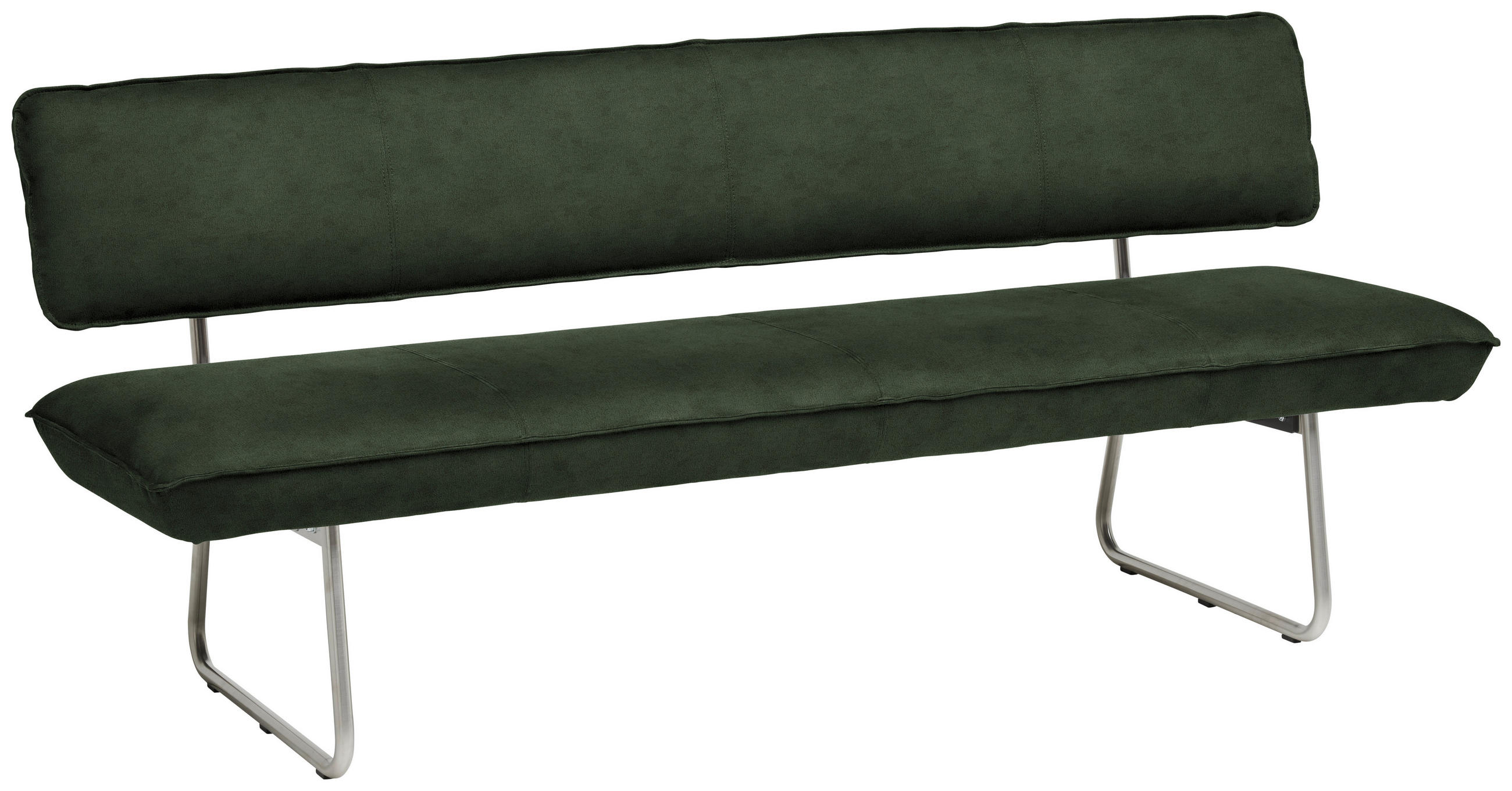 SITZBANK Metall, Textil Grün, Edelstahlfarben  - Edelstahlfarben/Grün, Design, Textil/Metall (200/87/67cm) - Venjakob