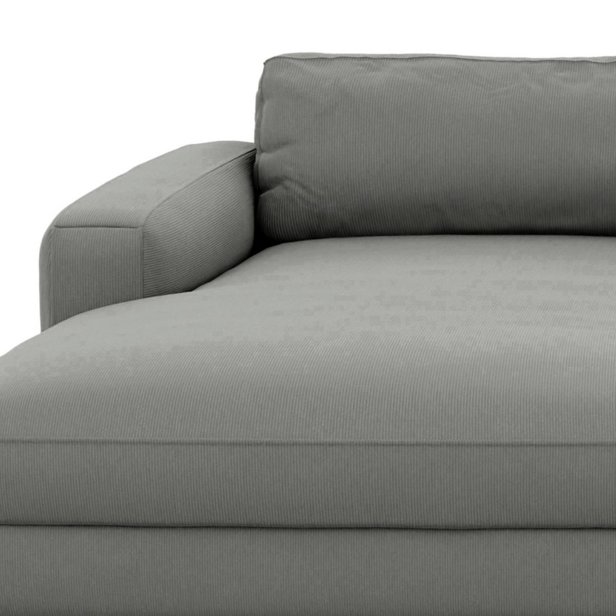 ECKSOFA in Cord Dunkelgrau  - Dunkelgrau/Schwarz, Modern, Textil (176/84/303cm) - Trendmanufaktur