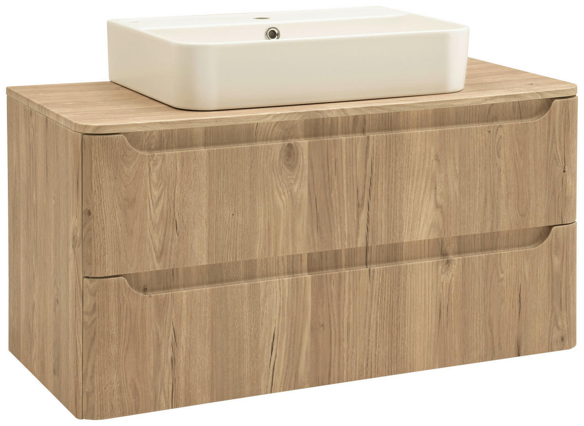 WASCHTISCHKOMBI 101 cm  - Wildeiche/Weiß, KONVENTIONELL, Keramik/Holzwerkstoff (101cm) - Held