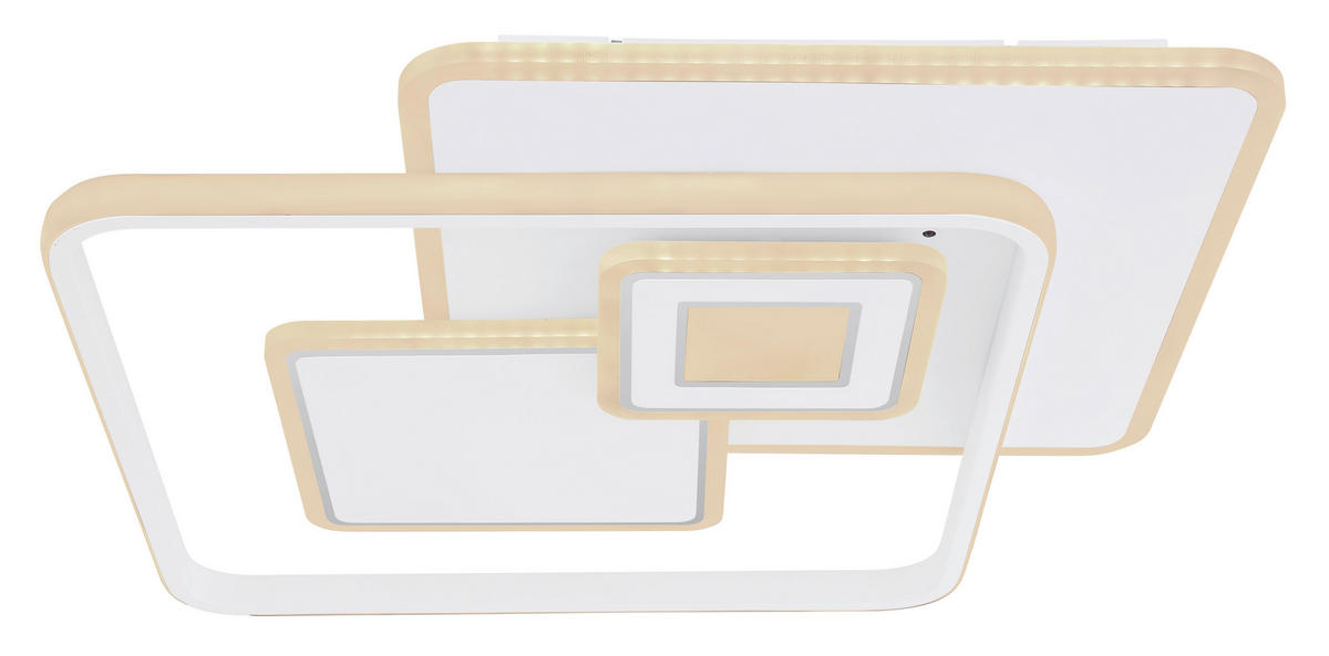 LED-DECKENLEUCHTE 50,3/50,3/6 cm    - Opal/Weiß, KONVENTIONELL, Kunststoff/Metall (50,3/50,3/6cm) - Globo