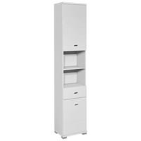 HOCHSCHRANK 38/190/30 cm  - Weiß Hochglanz/Silberfarben, Basics, Holzwerkstoff/Kunststoff (38/190/30cm) - Livetastic