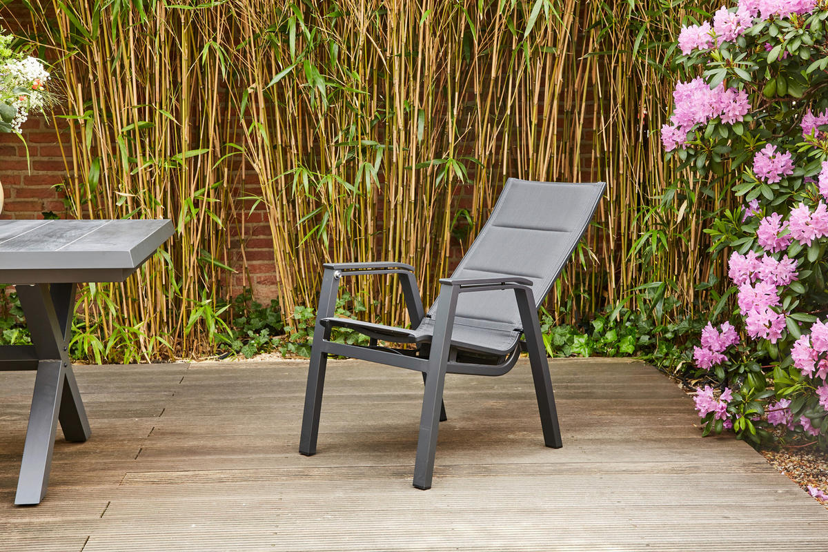 GARTEN-RELAXSESSEL 73/110/59 cm  - Anthrazit, Basics, Kunststoff/Metall (73/110/59cm) - Siena Garden