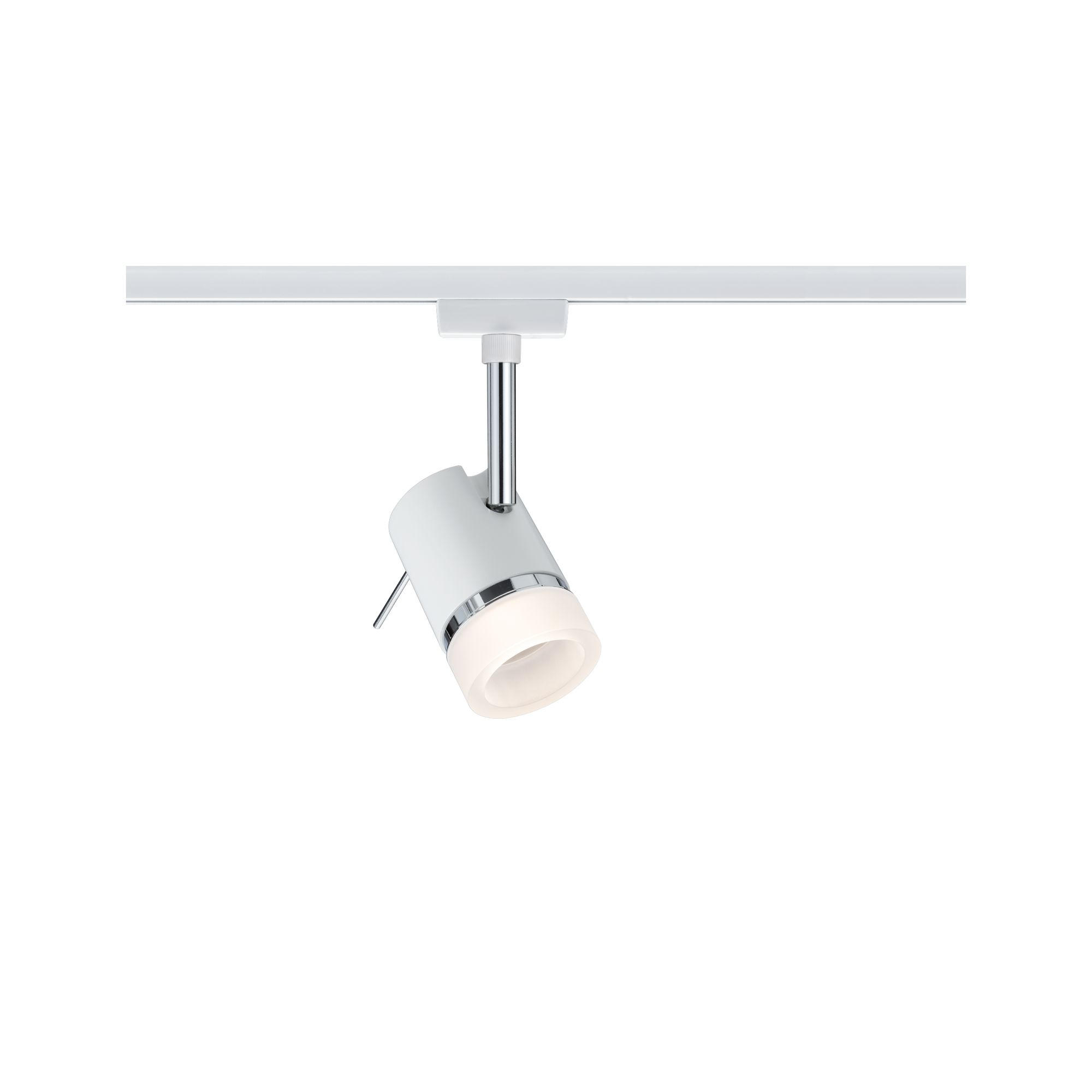 SCHIENENSYSTEM-STRAHLER - Chromfarben/Weiß, Design, Metall (10/15cm) - Paulmann
