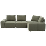 ECKSOFA in Velours Olivgrün  326/236 cm  - Schwarz/Olivgrün, Design, Kunststoff/Textil (326/236cm) - Xora