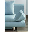 SCHLAFSOFA Flachgewebe Hellblau  - Chromfarben/Schwarz, Design, Kunststoff/Textil (194/73/91cm) - Xora