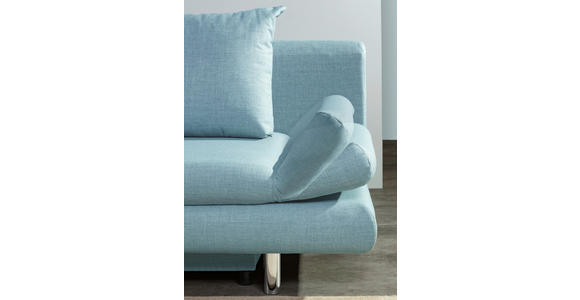 SCHLAFSOFA Flachgewebe Hellblau - Chromfarben/Schwarz, Design, Kunststoff/Textil (194/73/91cm) - Xora