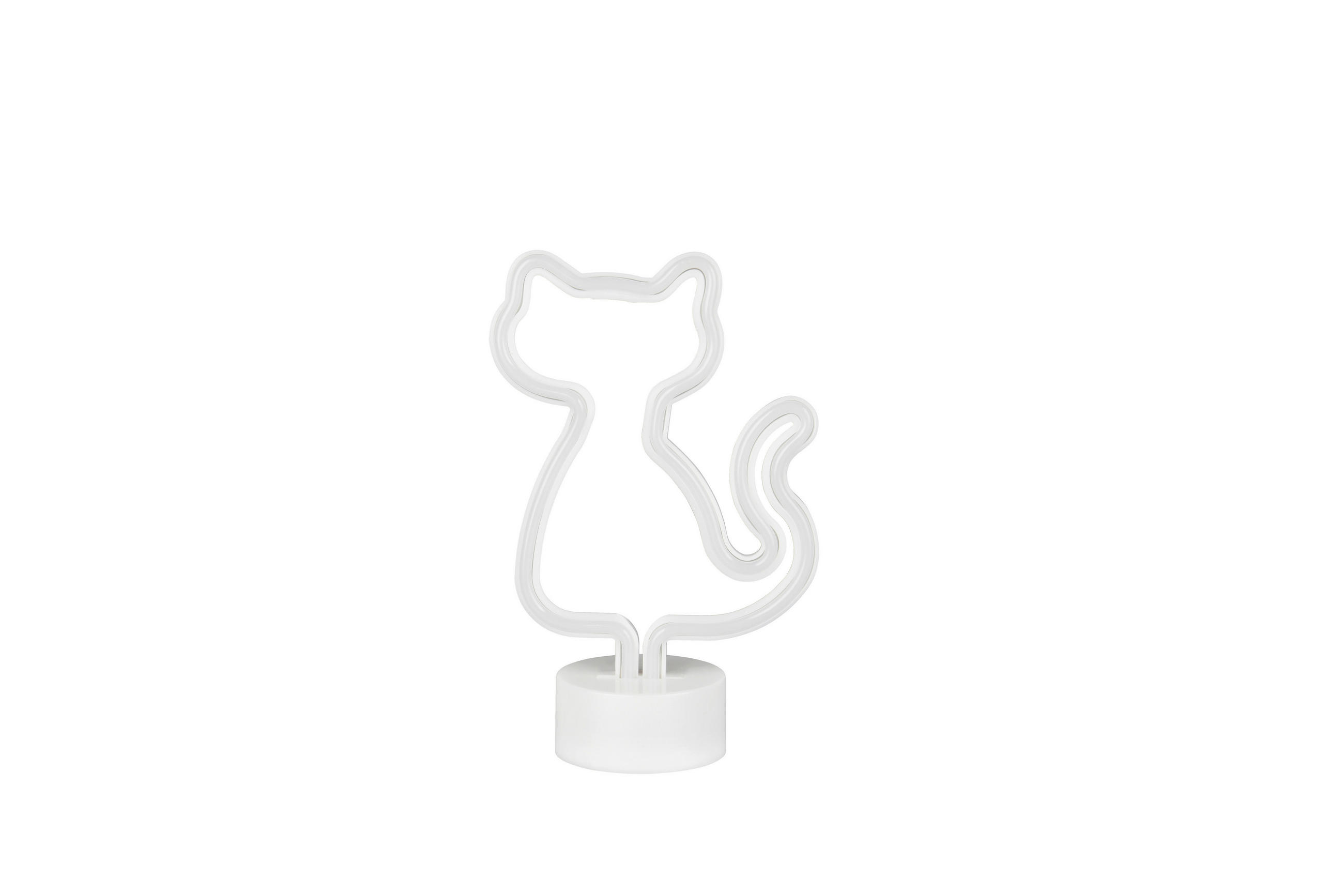 LED-TISCHLEUCHTE Cat 16/25/8,5 cm  - Weiß, LIFESTYLE, Kunststoff (16/25/8,5cm)