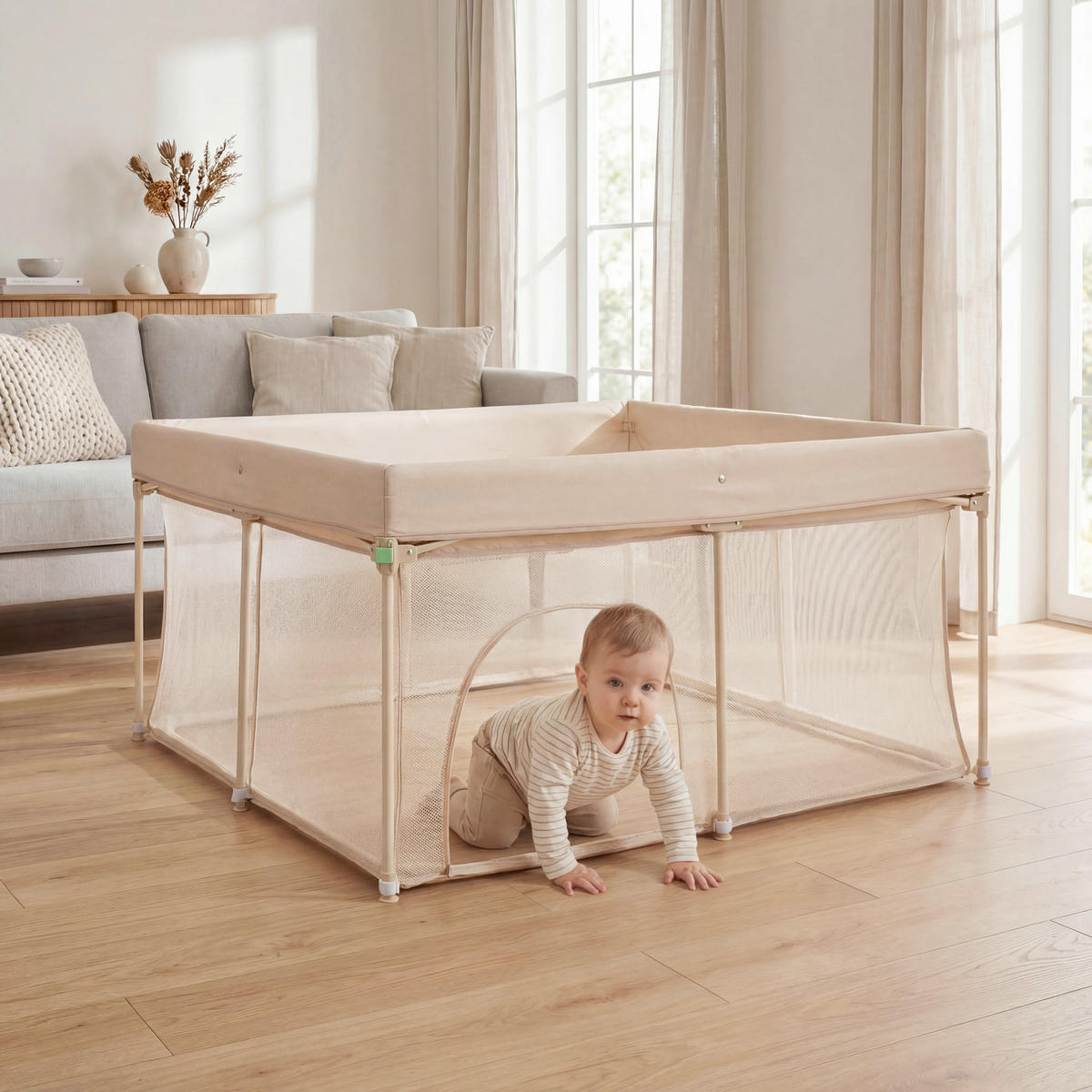 OGRADICA    120/120/67 cm  - prirodna boja/bež, Osnovno, metal (120/120/67cm) - Fillikid