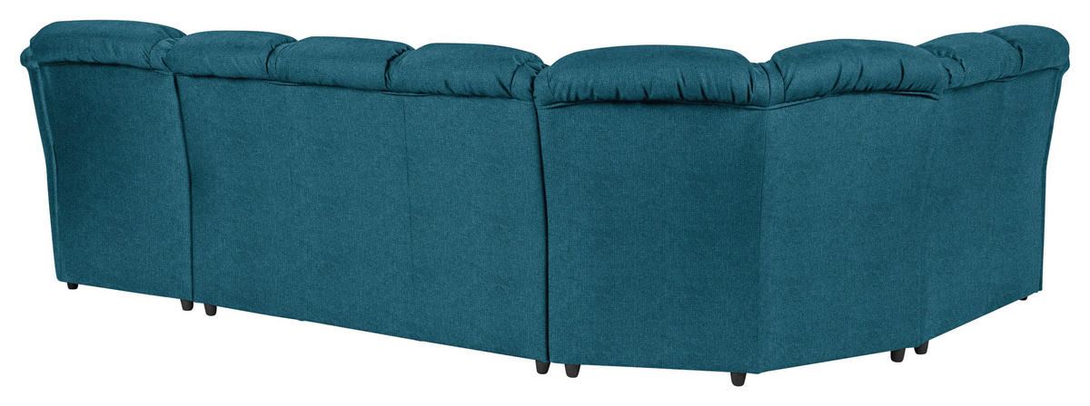 WOHNLANDSCHAFT in Chenille Blau  - Blau/Schwarz, Konventionell, Kunststoff/Textil (216/333/165cm) - Livetastic