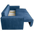 SCHLAFSOFA Cord Blau  - Blau/Schwarz, KONVENTIONELL, Kunststoff/Textil (240/89/100cm) - Carryhome