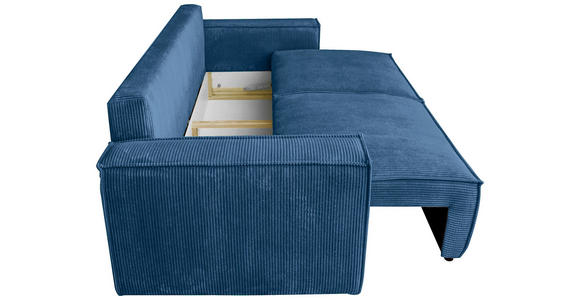 SCHLAFSOFA Cord Blau - Blau/Schwarz, KONVENTIONELL, Kunststoff/Textil (240/89/100cm) - Carryhome