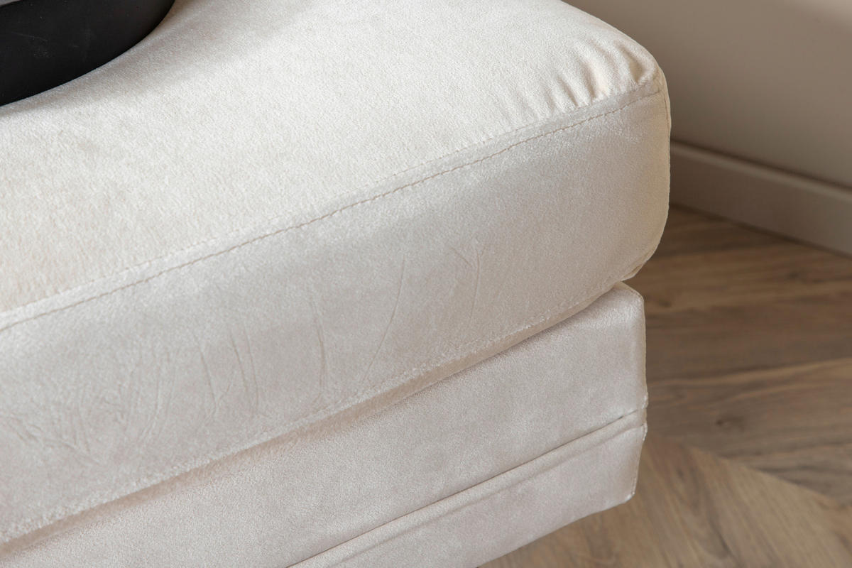 HOCKER in Metall, Textil, Kunststoff Goldfarben, Beige  - Beige/Goldfarben, Design, Kunststoff/Textil (90/49/70cm) - Livetastic