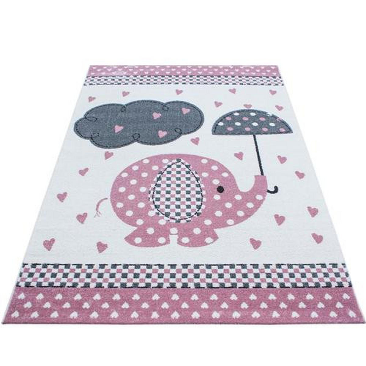 DĚTSKÝ KOBEREC, 120/170 cm, šedá, bílá, pink - šedá/bílá, Trend, textil (120/170cm) - Ben'n'jen